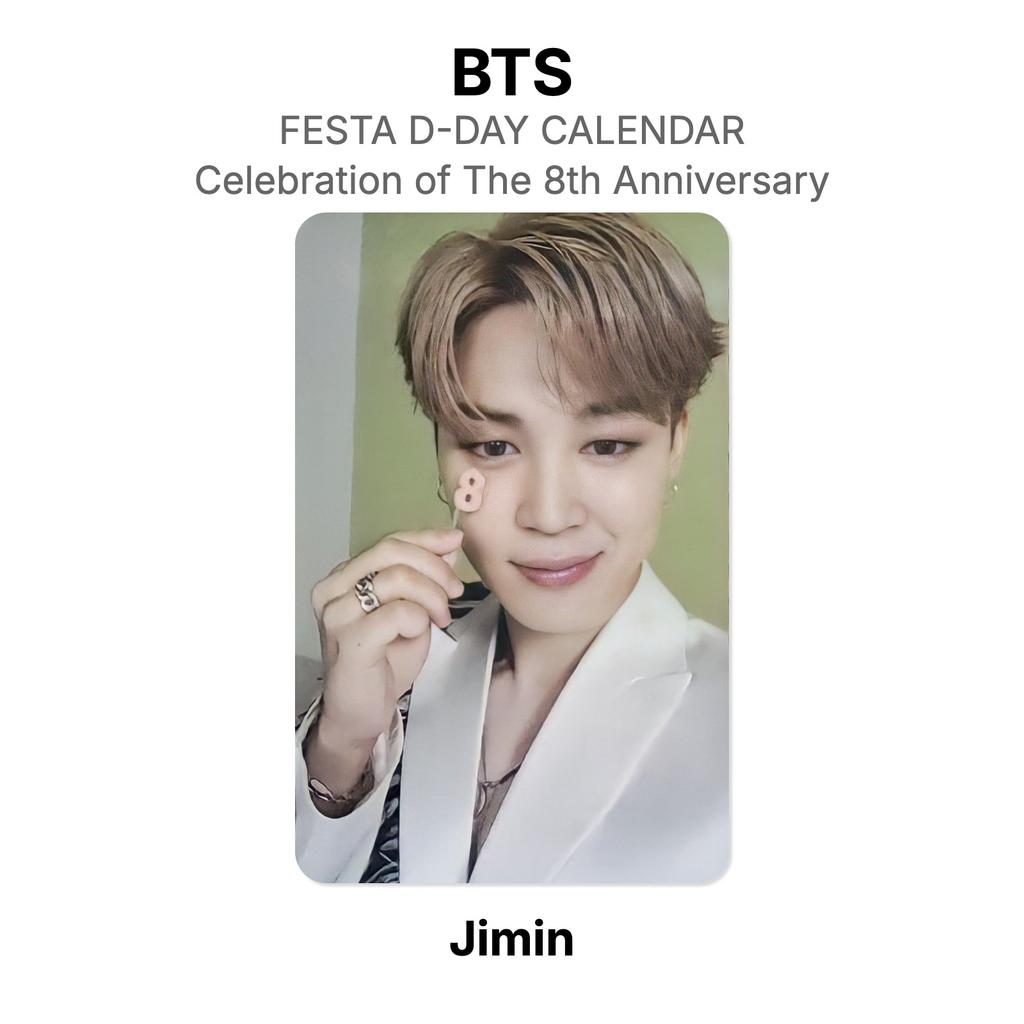 BTS CALENDARIO DEL D-DAY DELLA FESTA : Celebrazione dell'8° Anniversario Fotocarta Ufficiale