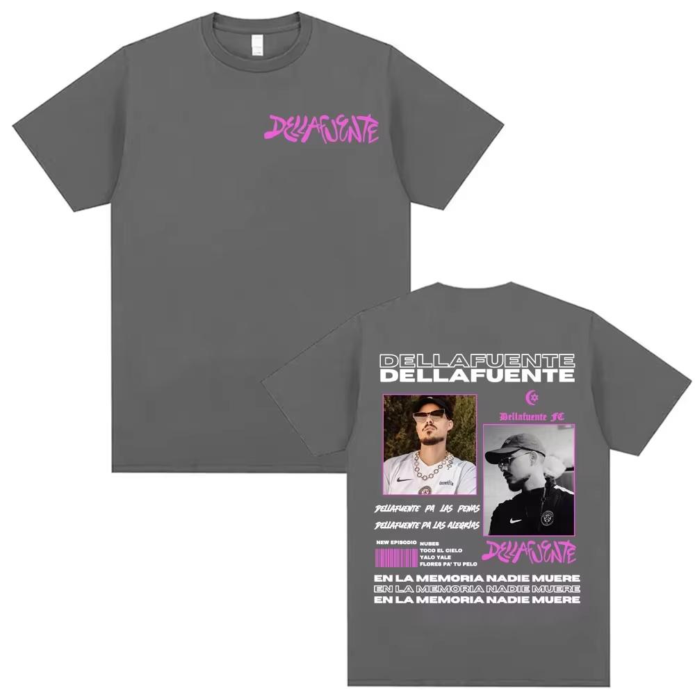 Rapper Dellafuente Tour Cover Graphic Men Women Cotton Short Sleeve T Shirts Harajuku Hip Hop Punk Oversized Casual Sports Tops
