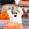Black Cat & Pumpkin Halloween Candle Holder Resin Decor Set