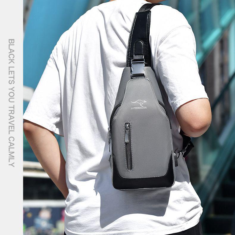 Męska wodoodporna torba crossbody z tkaniny Oxford - styl koreański, modna torba na jedno ramię
