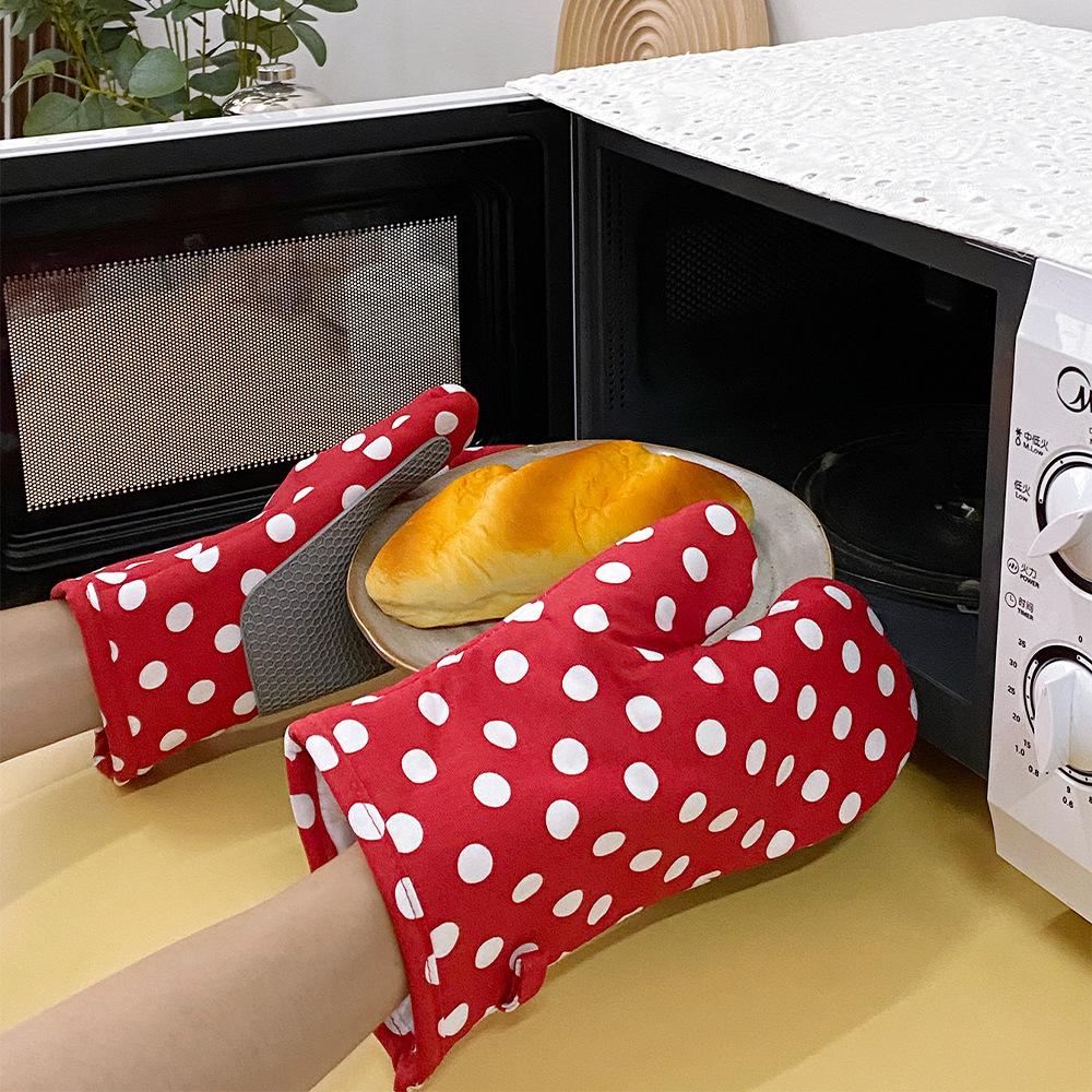 1Pari Oven Mitts Heat Resistant Non-Slip Silicone Grips Kitchen Mitts for Oven