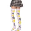 New Vintage Style Women's Socks Diamond Plaid Over Knee Socks Student Casual Stockings Party Dance Socks
