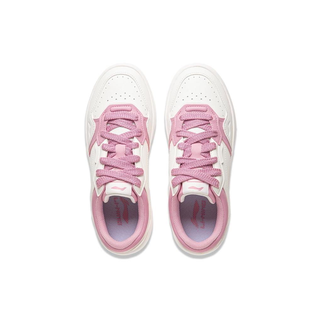 Li Ning Line 2.0 V2 Slip Resistant Abrasion Resistant Low Top Skateboard Shoes Women's White Pink AGCU108-1