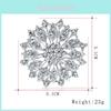 Alloy Silver Plated Water Drilled Brooch With Floral Design For Women Fashion Accessories
