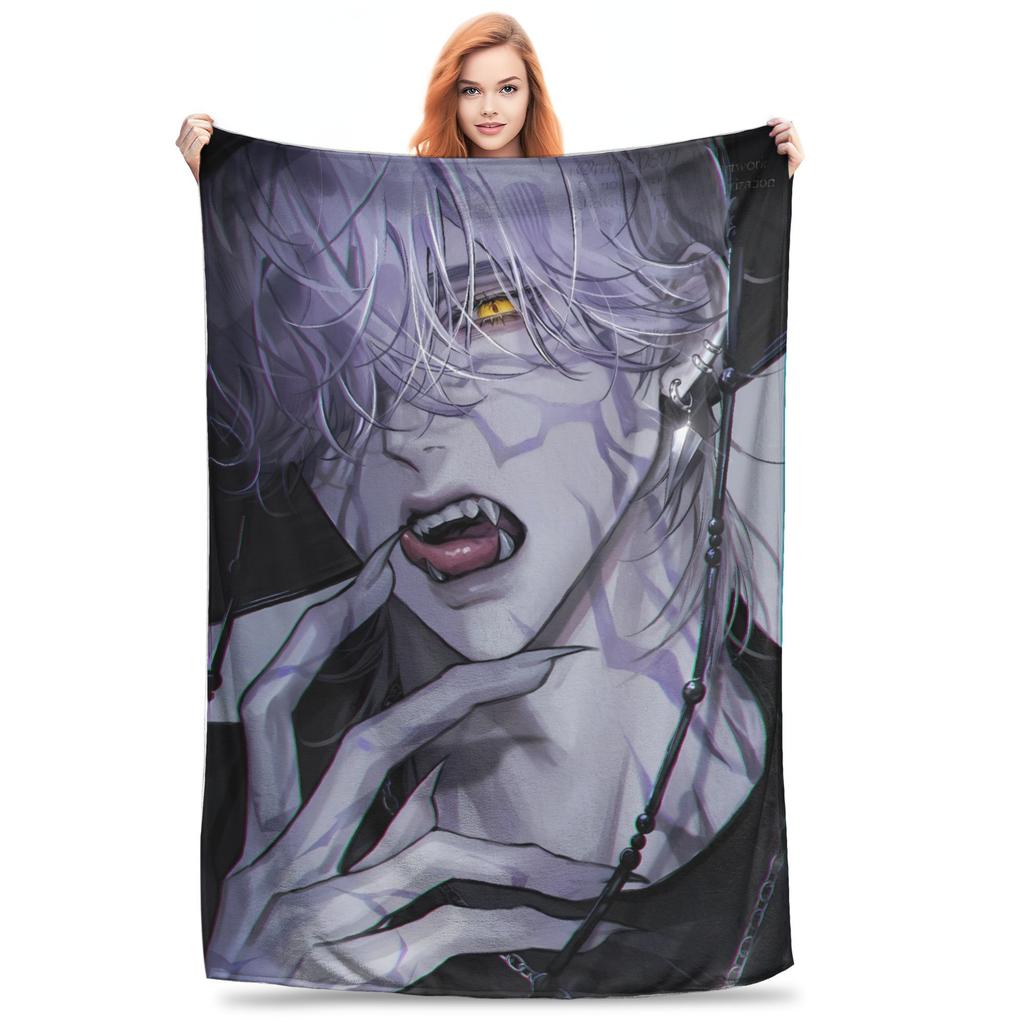 Anime Kpop Demon Hunters Mystery Saja Boys Blanket  Super Warm Plush Throw Blanket For Couch Bed Flannel Bedspread Bed Cover