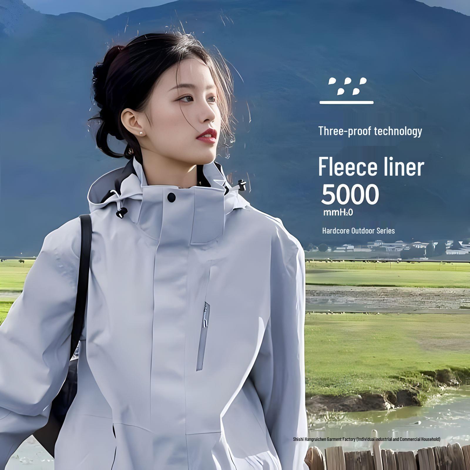 

Комплект женской демисезонной ветрозащитной куртки 3-в-1 для пар: Водонепроницаемый, Теплый, Идеально подходит для альпинизма и трейлраннинга. 2XL