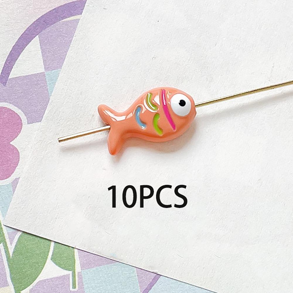 10pcs Handmade Craft Mini Fish Beads Cartoon Jewelry Making Material Bracelet Making Kit