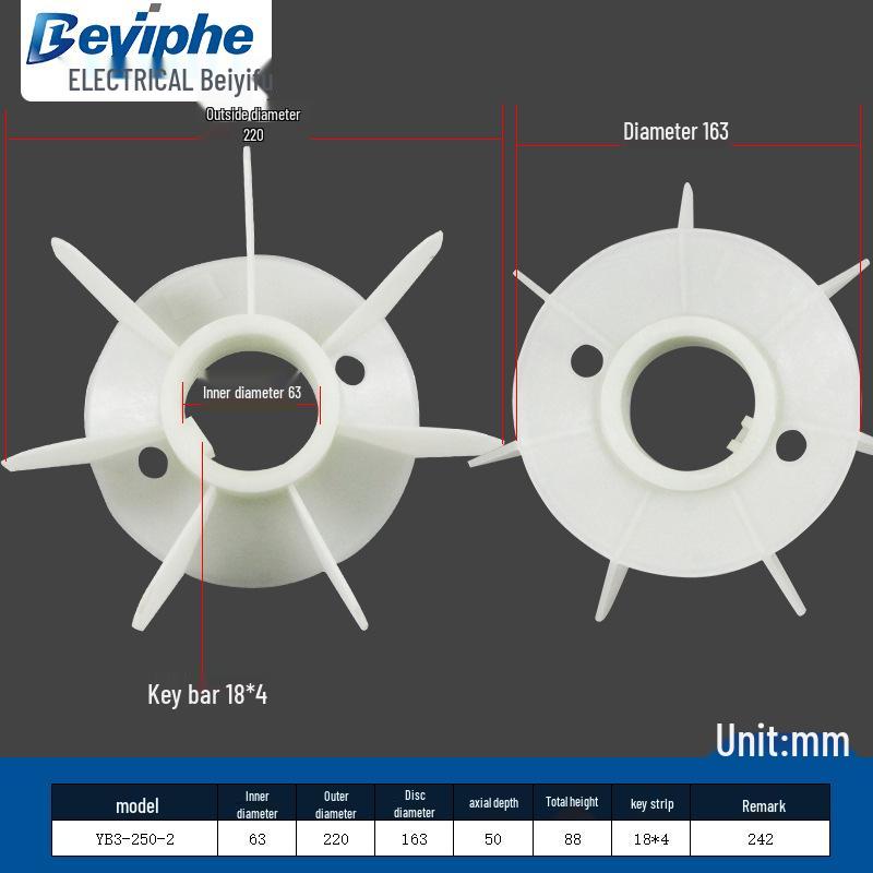 High-Temperature Resistant Y3/YX3 Plastic Cooling Fan Blade 0.55-160KW Energy Saving, New YE3.