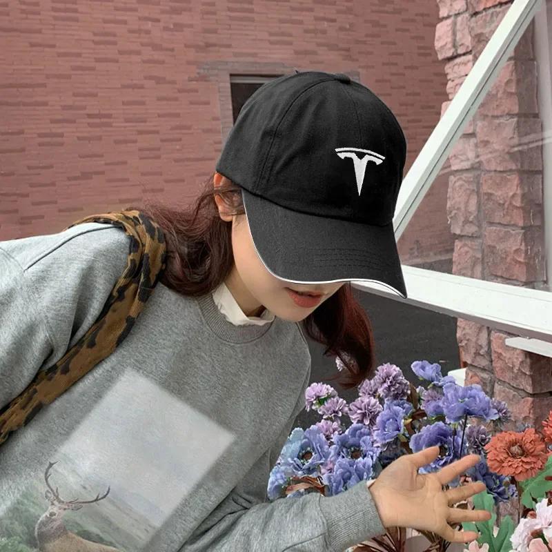 Car Sticker Tesla Baseball Cap Outdoor Summer Sports Hat Embroidered Men Women Baseball for Tesla Model-3 Model-S X Y Cybertruck
