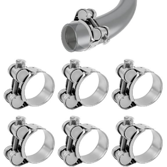 6PCS 17-19mm T Bolt Hose Clamps,Stainless Steel Clamps for Pipe Connections | Adjustable Heavy Duty,Universal T Bolt Clamp,Car Accessories for
