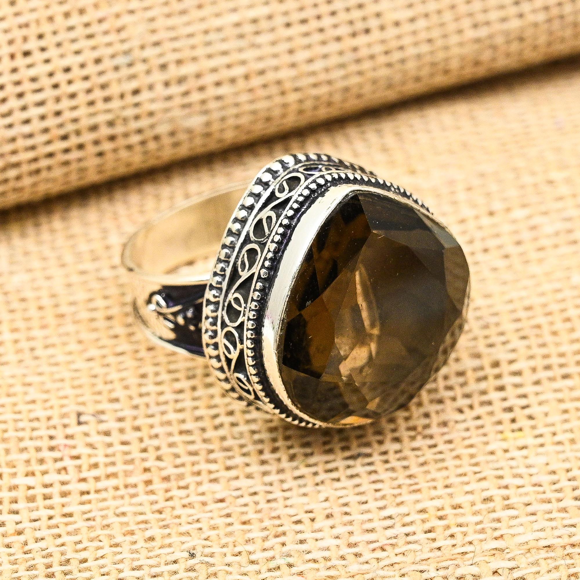 

Замечательный дымчатый топаз, драгоценный камень, ювелирные изделия ручной работы из твердого серебра 925 пробы 12 коричневый