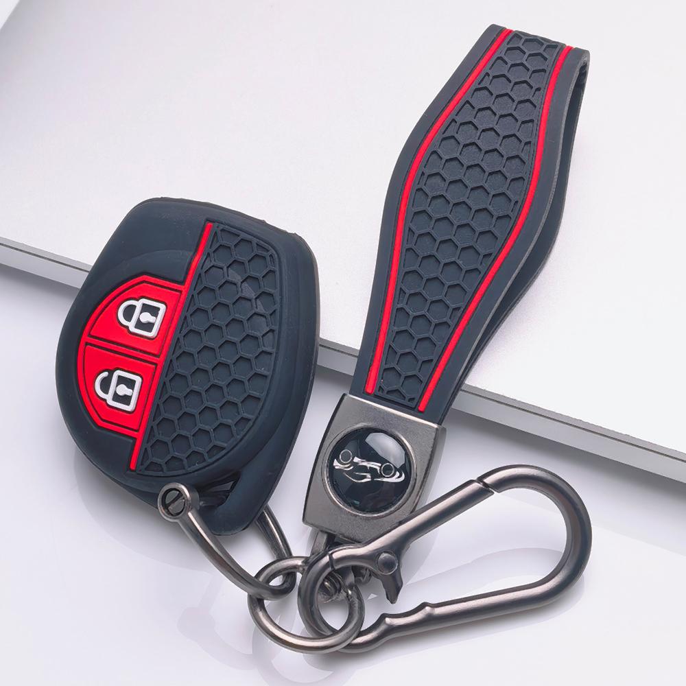 Silicone Remote Key Cover for Suzuki Swift Alto Jimny SX4 Vitara Ignis Celerio Dzire Ertiga with Keychain Shockproof Non Slip Grip Key Fob Protector