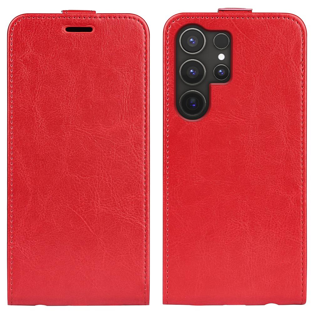 Etui na Samsunga Galaxy S25 Ultra z przegródkami na karty, skórzane etui na telefon z klapką pionową