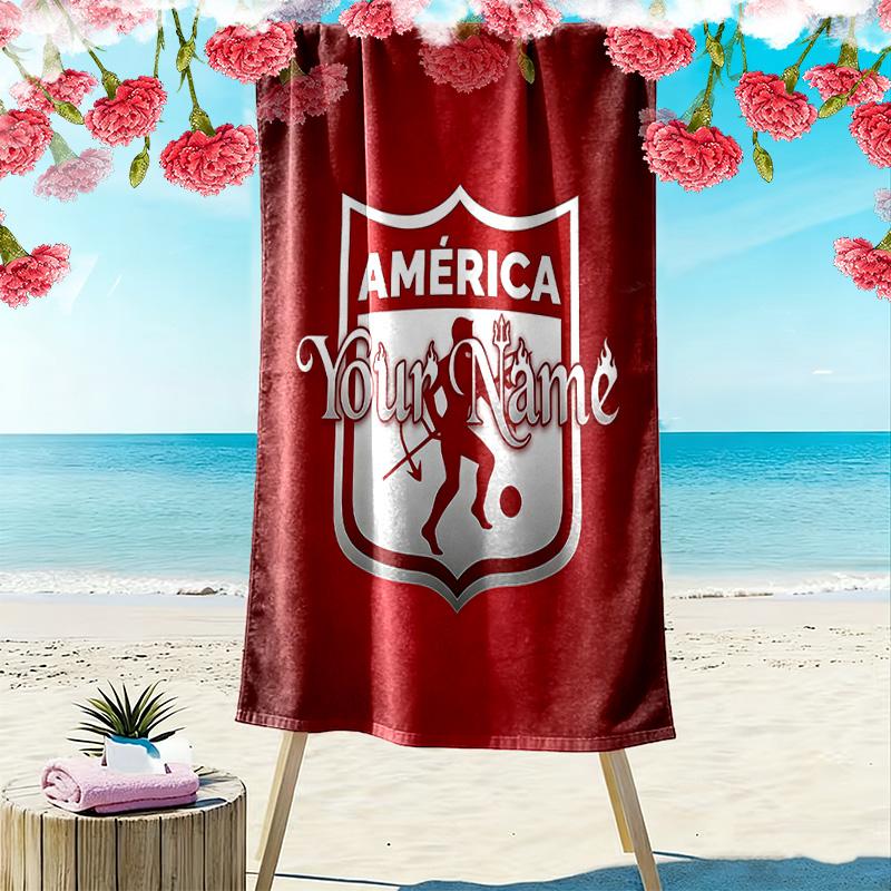 America De Cali Custom Name Print Beach Towel Large Soft Quick Dry Towel For Beach Camping Swimming