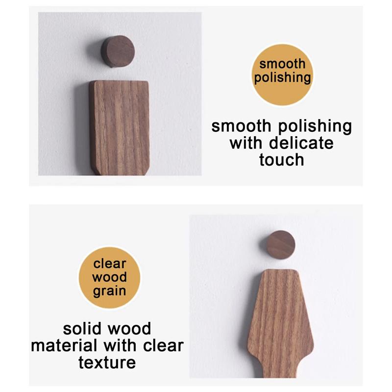 Bathroom Decoration Bathroom Sign Solid Wood Men's And Women's Toilet Sign Home Bathroom Wall Decor Restroom Sign WC Door Plate