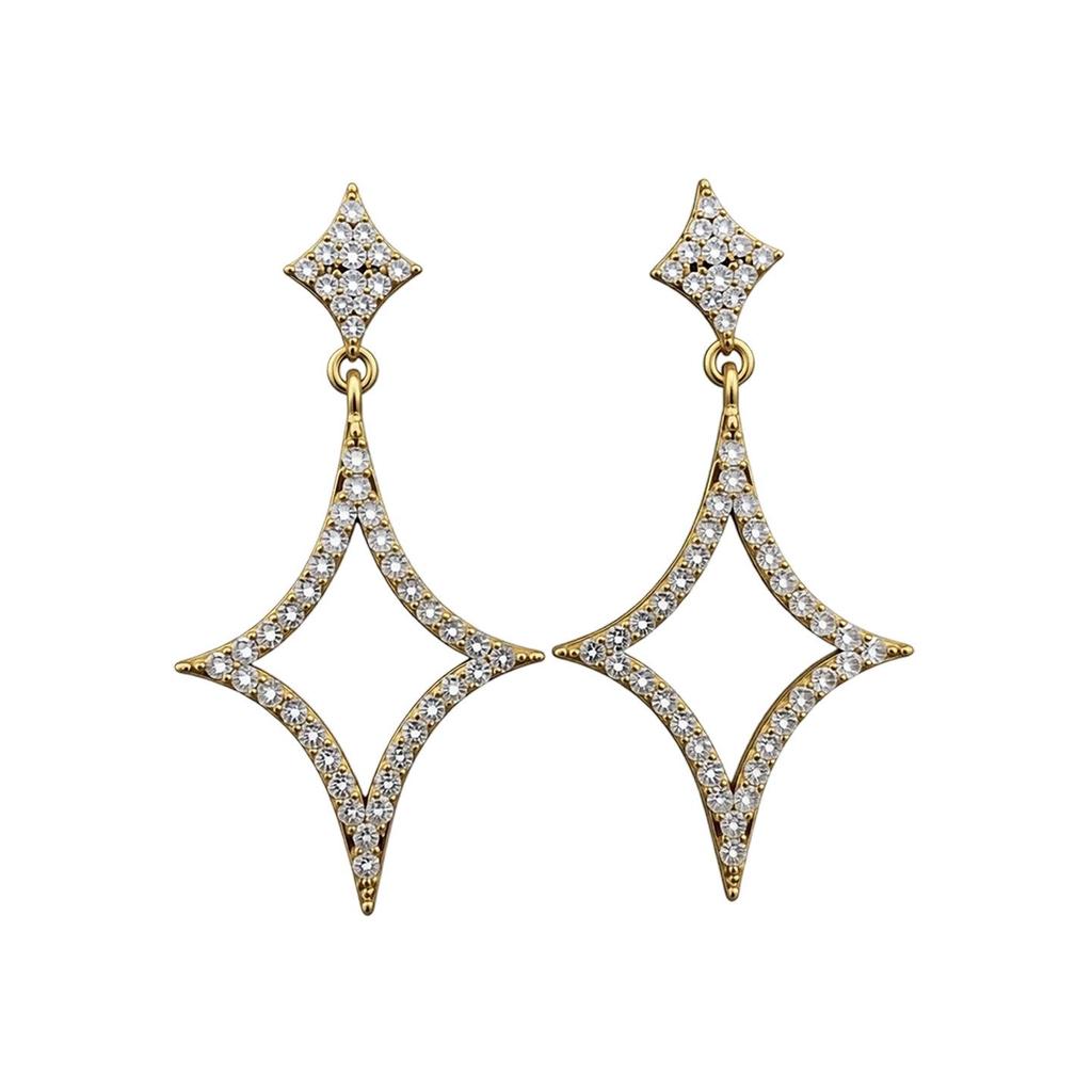 18k Gold Plated Zircon Starburst Stud Earrings for Women - Elegant and Versatile Luxury Accessories