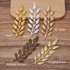 20pcs 19x64mm DIY Leaf Copper Charm Pendant Gold Color Accessories for Necklace Jewelry Making Components Handmade Craft