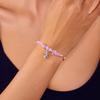 Rosa Kristallperlen Unregelmäßiges Kiesarmband für Damen Naturstein Seestern-Anhängerarmbänder Sommer Strand Schmuck Urlaubsgeschenk
