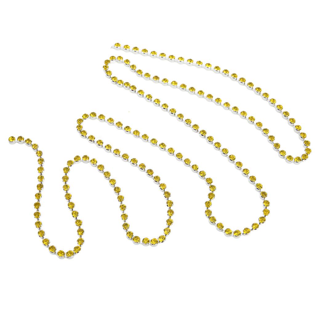 5 Yards Rhinestone Chain Strong Practicability Shiny Colorful Round Rhinestone Claw Chain for DIY Garment Decoration