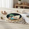 Ocean Scenery DIY Stamped Embroidery Stitches Practice Kit 30x30cm Embroidery Starter Kit with 20cm Embroidery Hoop for Adults