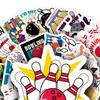50Pcs Bowling Ball Stickers Various Lovely PVC Adhesive Removable Ball Decals DIY Decoration Waterproof Scrapbook Luggage Water Cup Sports Graffiti