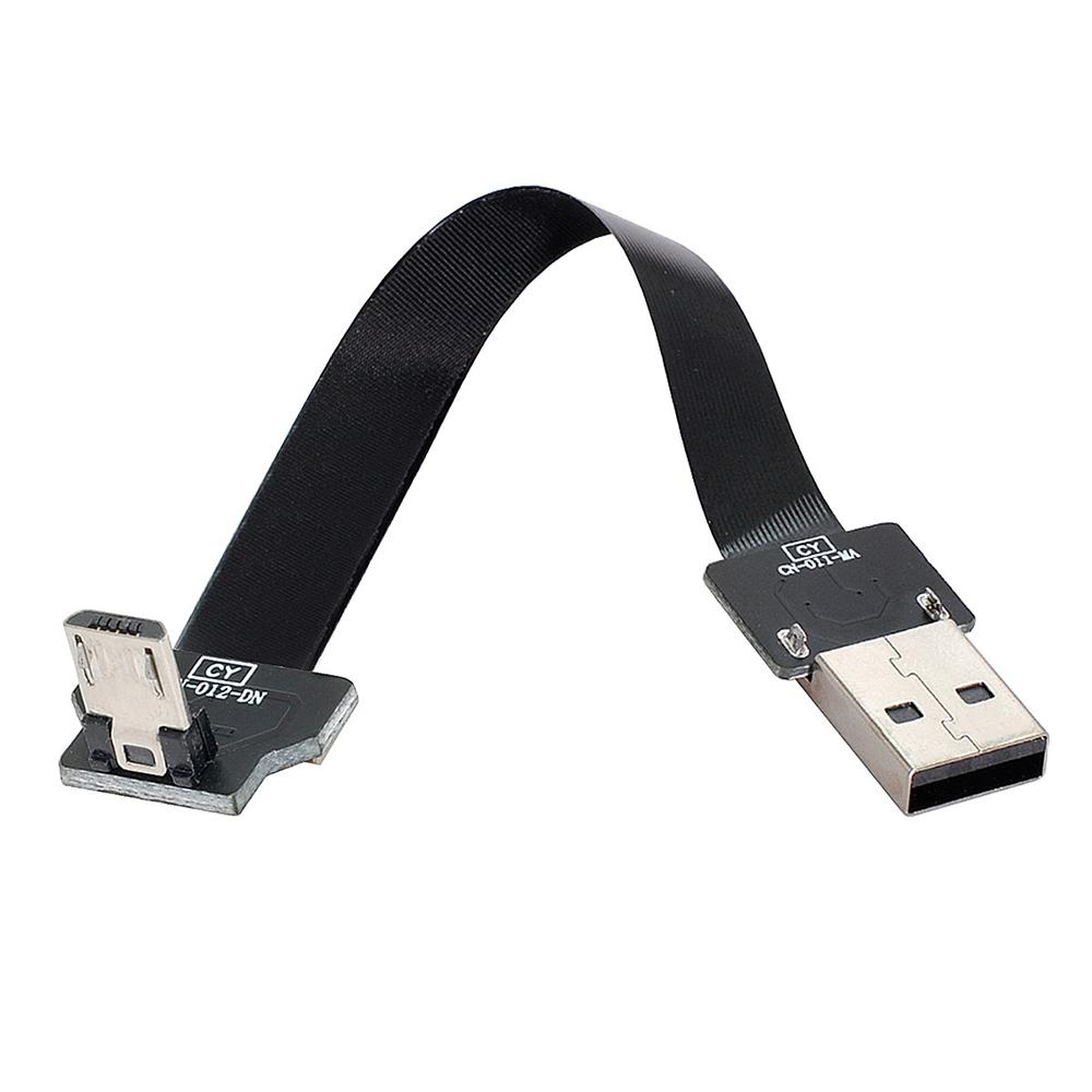 

U2-045-DN CN-011-MA/CN-012-DN/CN-01 USB 2.0 Type-A to Micro USB 5Pin Male to Male Down Angled Flat Data Cord FPC Cable for FPV/Disk/Phone As Shown A
