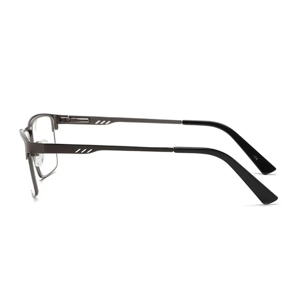 Men Square Metal Large Frame Reading Spring Leg Elderly Presbyopia Glasses Women Ultralight Anti Blue Light Hyperopia Eyeglasses
