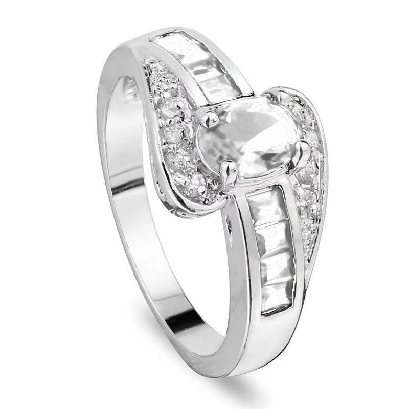 

Created Blue Winding Ladies Ring Creative Ring for Women Statement Halo Engagement Ring Oval Gemstone Jewelry 6