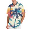 Hawaiian Print - Men's Casual Short Sleeved Shirt