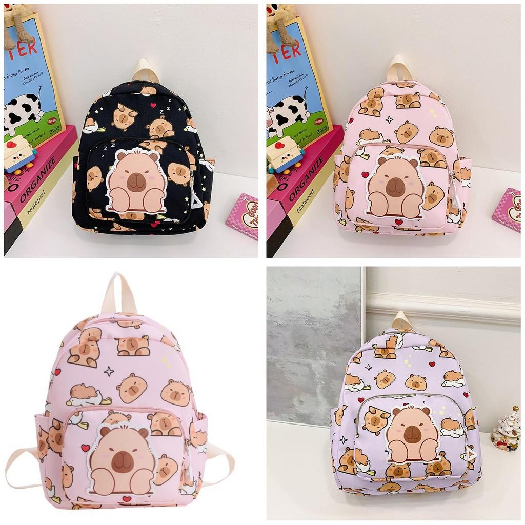 Casual Capybara Children's Backpack Colorful And Playful Design For Boys And Girls