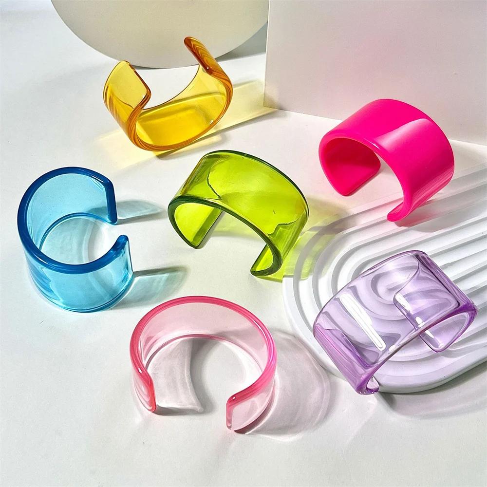 Fashion Cute Open Mouth Sweet Acrylic Bangle Temperament Texture Charm Daily Casual Resin Half Suitable The General Trend Public