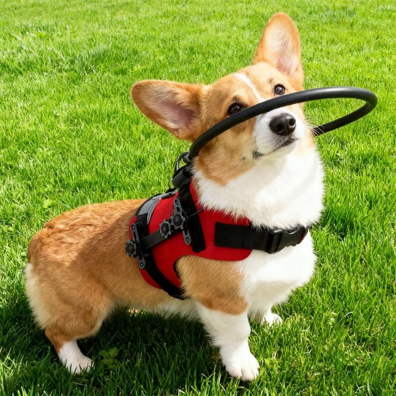 Crashproof Protective Collar for Blind Dog Stable Frame Adjustable Guide Harness Enhancing Pet Mobility Aid