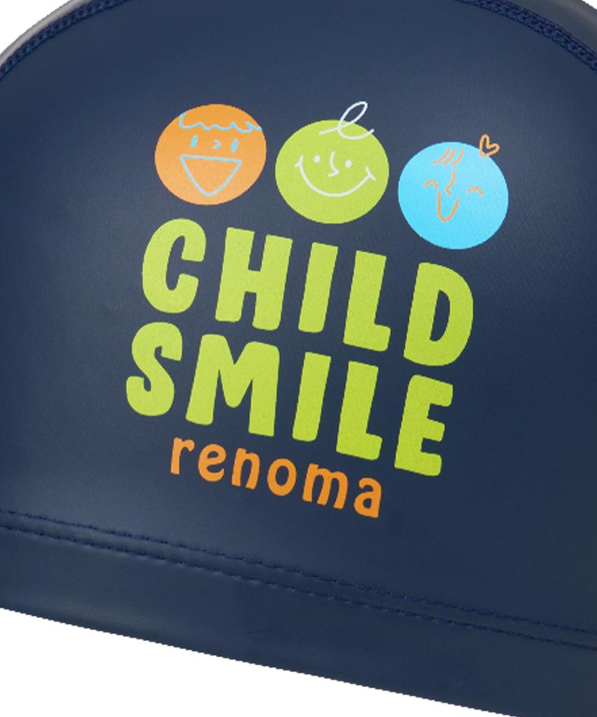 Lenomasuyeongbog Kids' Smile Face Pu Swim Cap Navy Ro-Rc2E055-Nv