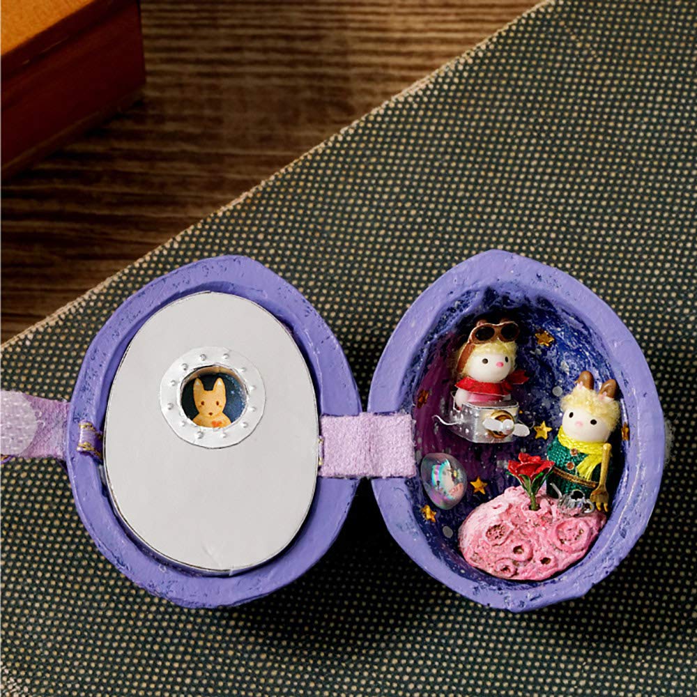 moin moin dollhouse miniature handmade kit set [Japanese manual included] A small seed house where rabbits live  Palm-sized, ultra-compact, for