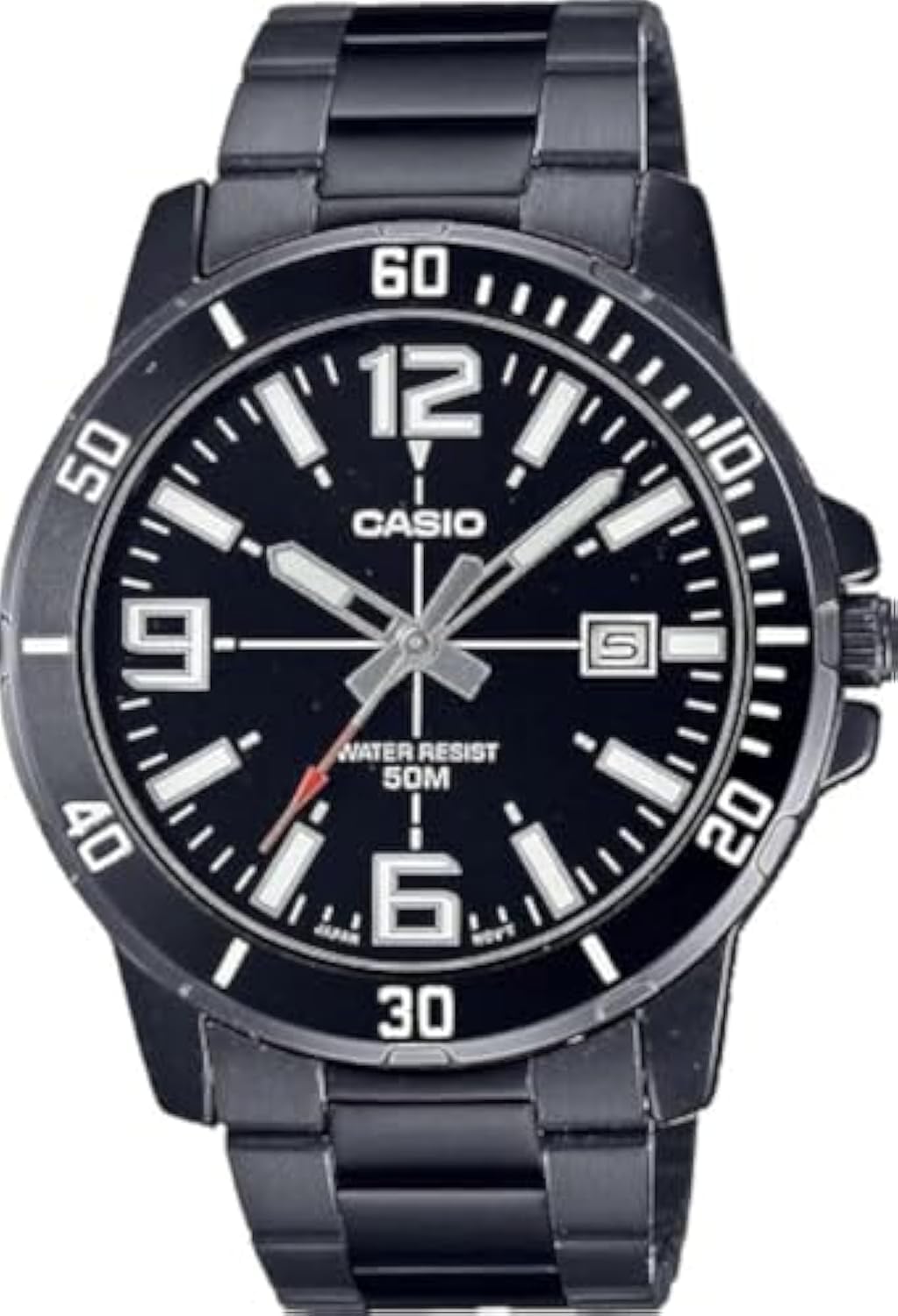 Casio Enticer MTP-Vd01B-1BV Men s Black IP Stainless Steel Casual Analog Sport Quartz Watch