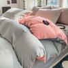 Ins Style Solid Color Duvet Cover Set Washed Cotton Bedclothes Comforter Cover Pillowcase Soft Bedding Sets Quilt Covers 220x240