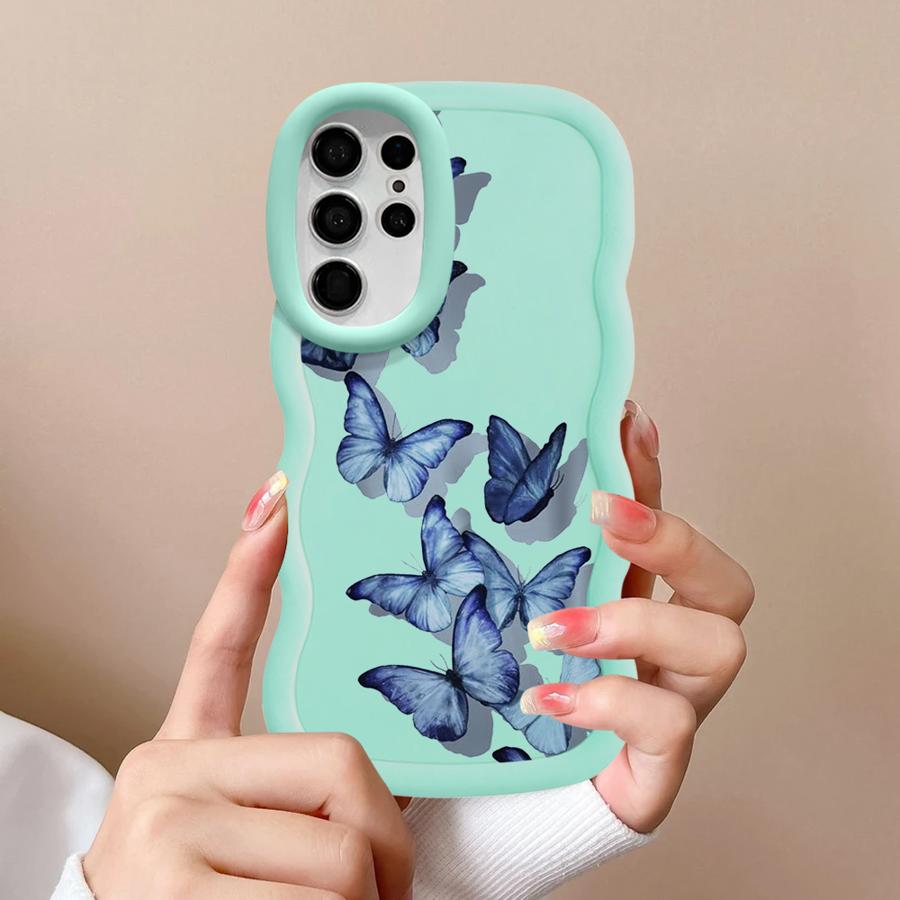 Soft Phone Cover Case for Samsung Galaxy S23 Plus S25 S24 A25 S20 FE A26 S22 Ultra S21 A54 A34 A36 A55 A35 A24 Cartoon Butterfly