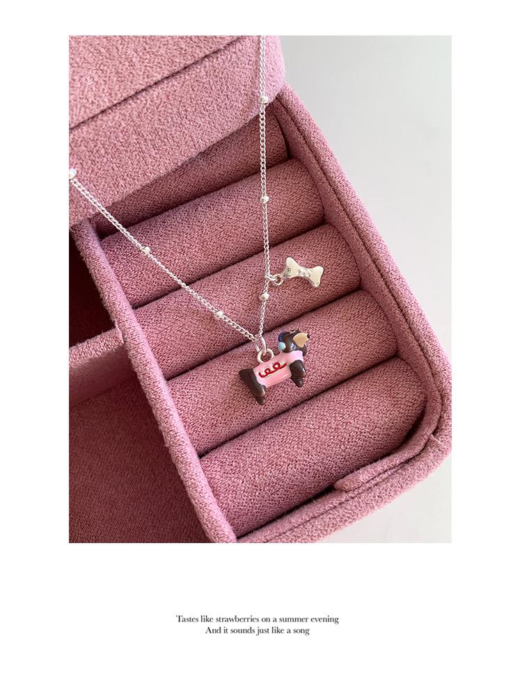 Cute Puppy Collarbone Necklace - Women's Trendy Cartoon Design, Childlike and Versatile Fashion Style