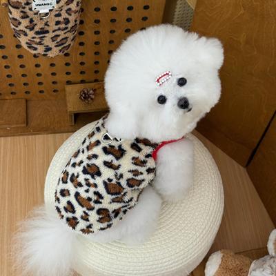 New Fleece Warm Winter Puppy Clothes Bear Print with D-Ring Pet Jacket Towable Pug Teddy Coat Yorkies Poodle