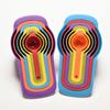 6Pcs Rainbow Color Measuring Spoons Set Plastic Measuring Cups Baking Cooking Dishwasher Safe Kitchen Baking Tool