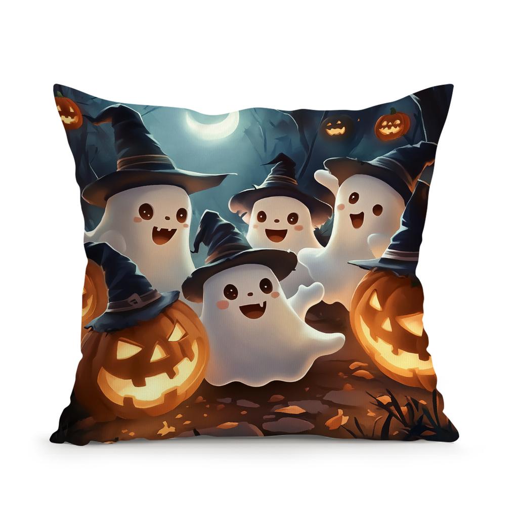Halloween Cute Ghost Pillowcase Printed Polyester 45X45Cm Throw Pillowcover Decorative Sofa Cushion Pillowslip Home Decor
