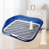 Dog Potty Tray with Raised Fences Removable Mesh Grid Pad and Post Prevent Splashing Large Space Dog Training Toilet