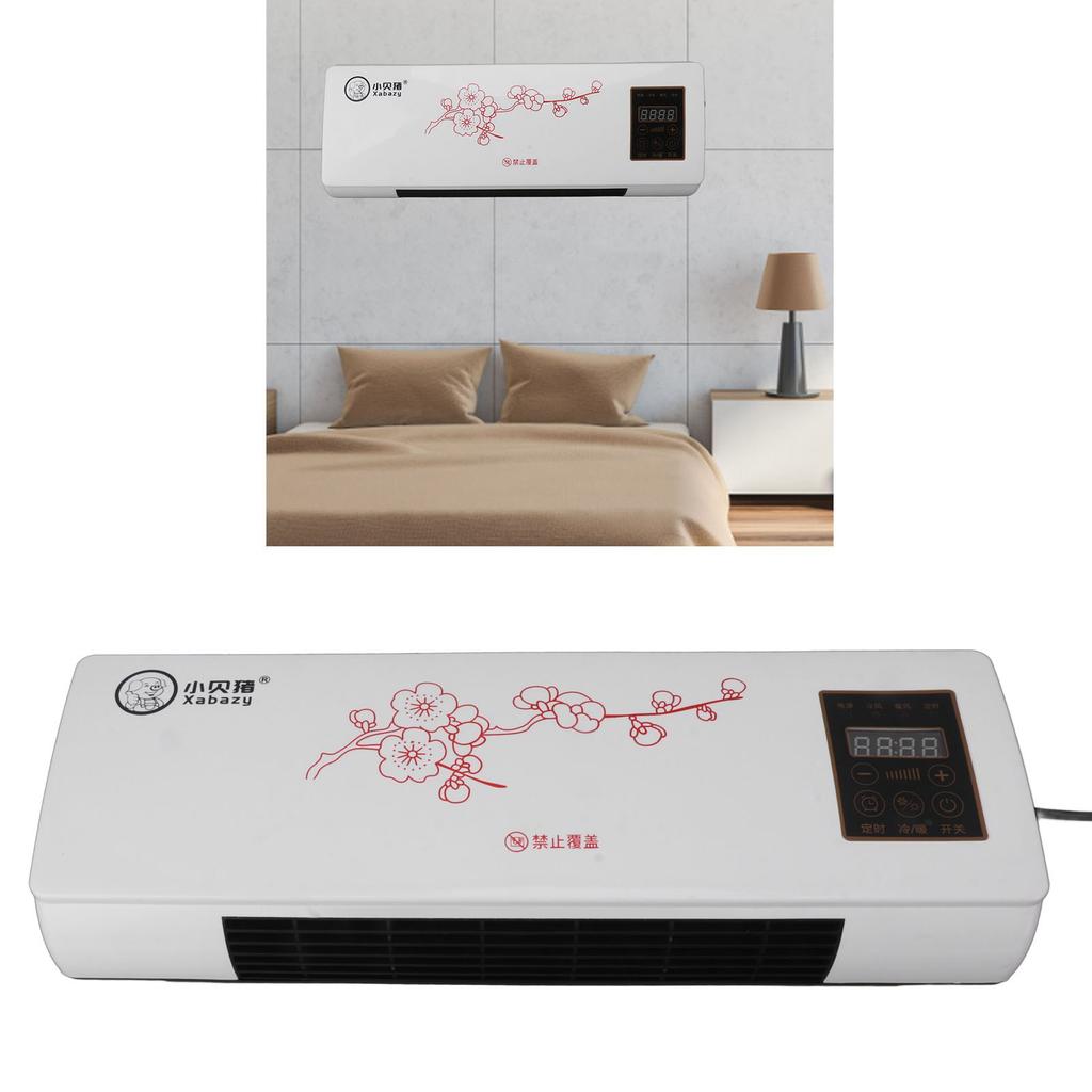 Small Heater Space Heater Versatile Portable Low Noise Wall Mounted Heating Fan With Remote Control for Bathroom Bedroom