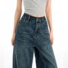 JEANSWEST Women's High-Waist Wide-Leg Straight Jeans