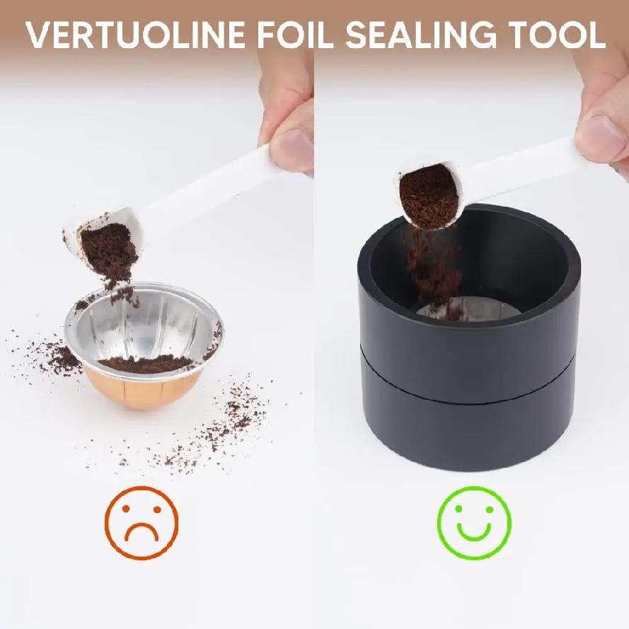 Reusable Vertuo Capsule Supplement Kit for Vertuo Line Capsules with 100 aluminum foil seals For reusable Vertuo Pod