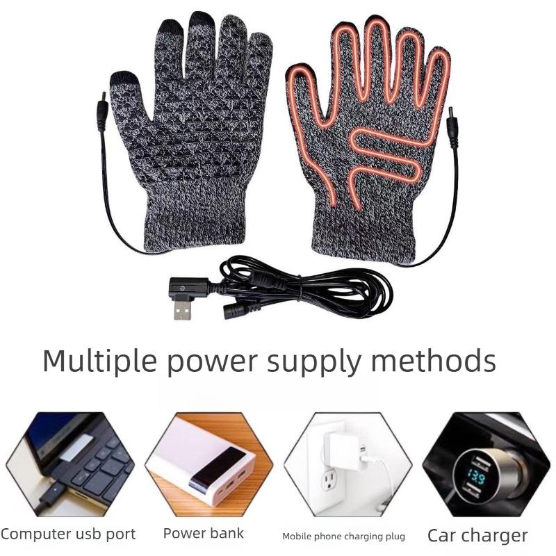 Guanti Riscaldati USB Ricaricabili Regolabili Touchscreen Caldi Antiscivolo Riscaldamento Elettrico per Inverno Esterno Clima Freddo