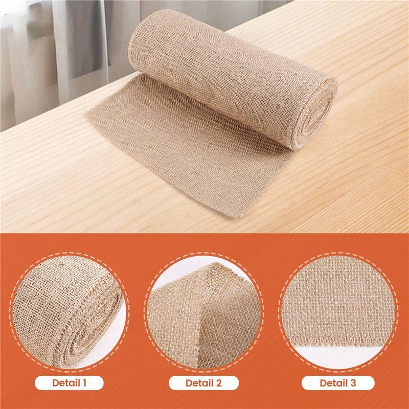 M-Modern-1 Roll Burlap Table Runner 30Cm Width 10M Long Burlap Fabric Roll Farmhouse Table Runners Country Wedding Decoration
