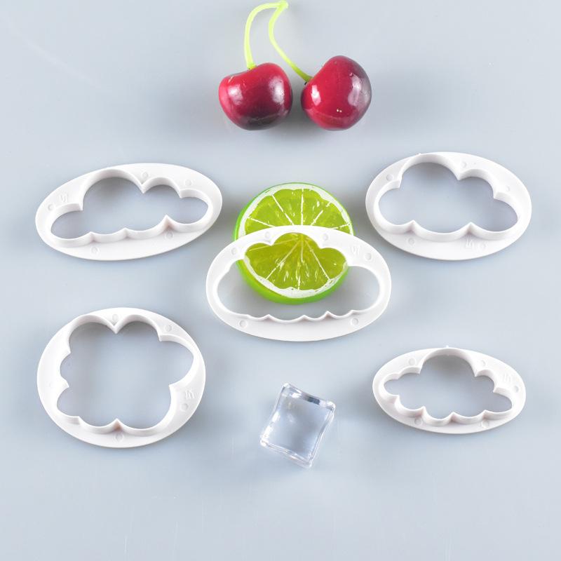 5Pcs/set Cloud Shape Cookie Cutter Plastic Fondant Cookie Cutter Biscuit Mold for Cake Decorating Tools Kitchen Accessories