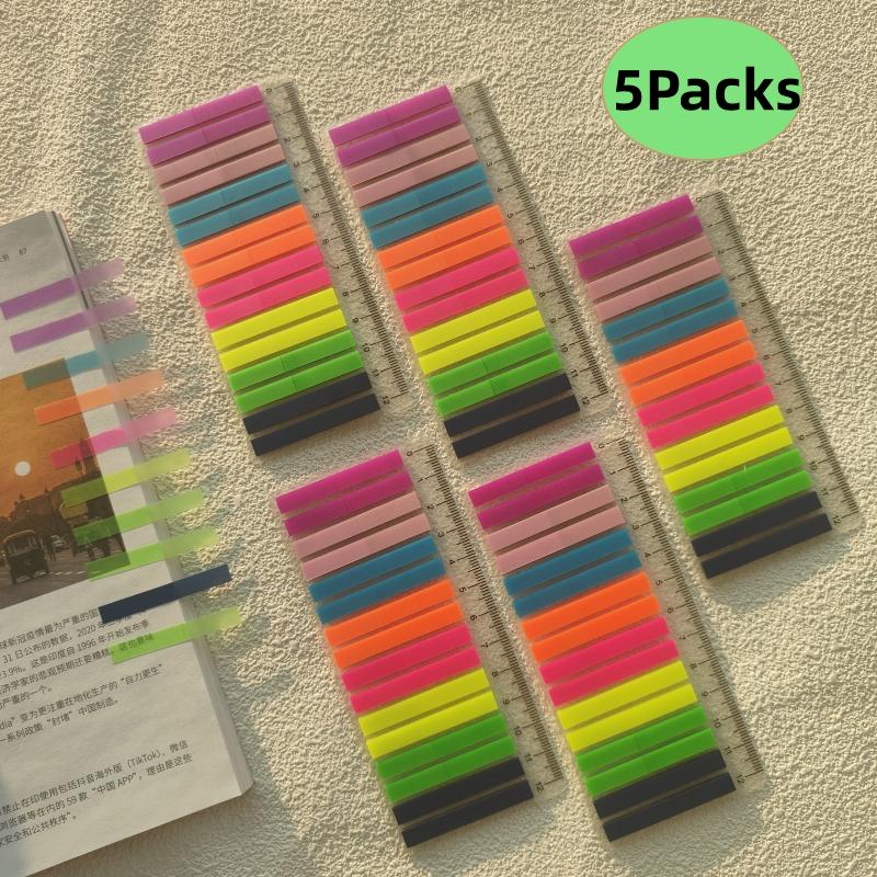 5 Packungen 1600 Blatt Transparente Haftnotizen Selbstklebend Leseanmerkungen für Bücher Notizblock Lesezeichen Haftnotizzettel Registerkarten