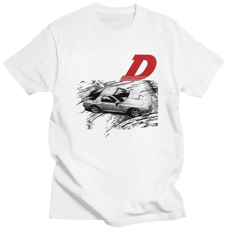 Custom Anime Initial D T Shirts Men Pure Cotton Tees Tshirt ShortSleeve Tshirt